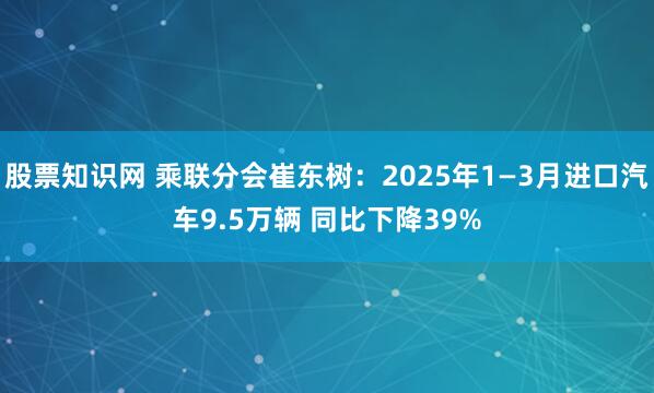 股票知识网 乘联分会崔东树：2025年1—3月进口汽车9.5万辆 同比下降39%